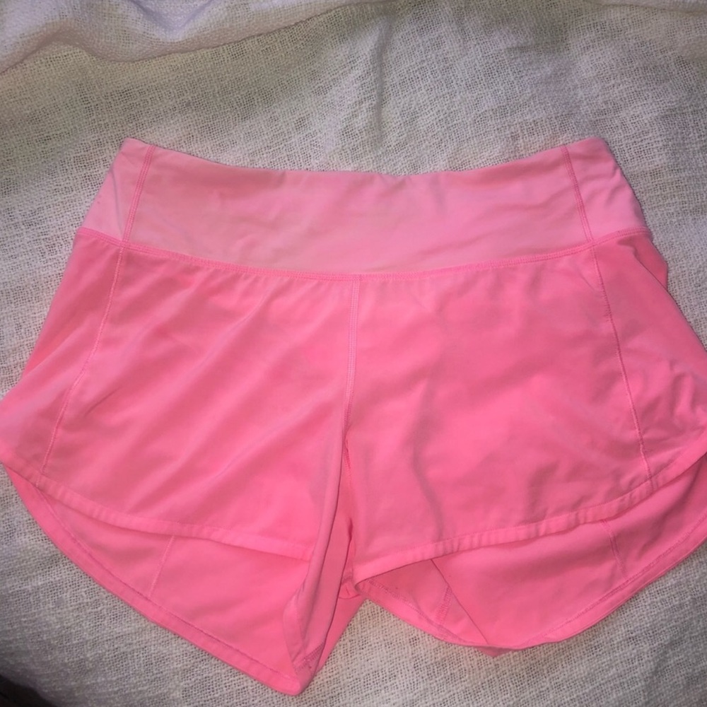 RARE neon pink lululemon speedup shorts